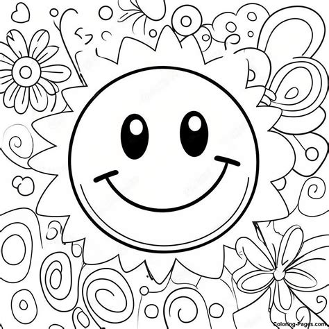 Coloring Page Happy Face