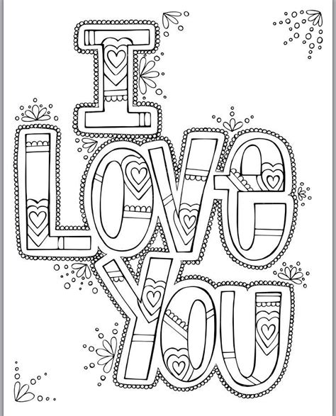 Coloring Page I Love You