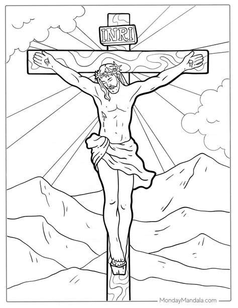 Coloring Page Jesus Cross
