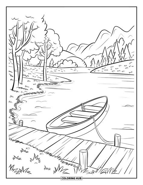 Coloring Page Lake