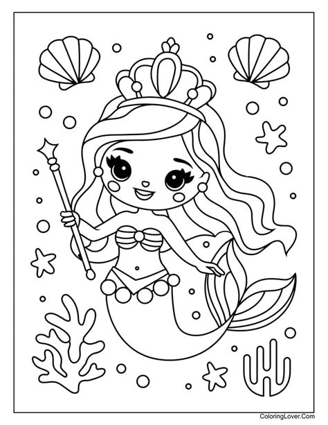 Coloring Page Mermaid Princess
