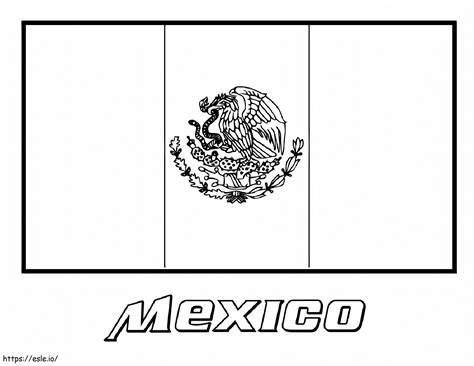 Coloring Page Mexico Flag