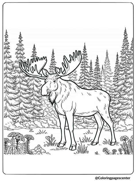 Coloring Page Moose