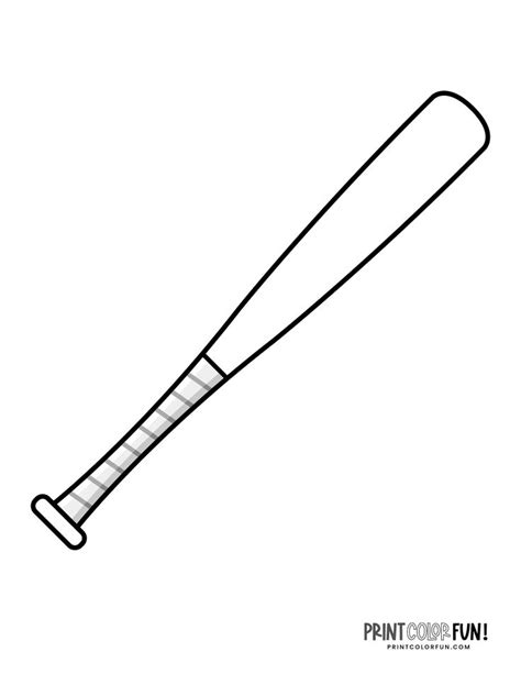 Coloring Page Of A Baseball Bat
