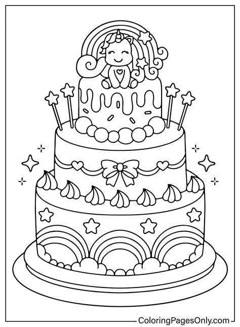 Coloring Page Of A Cake