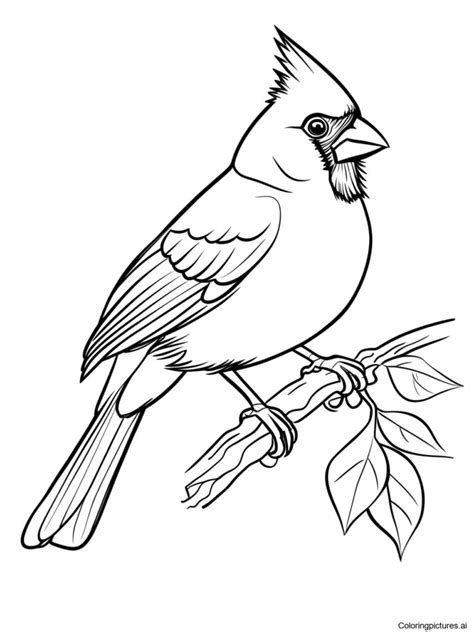 Coloring Page Of A Cardinal