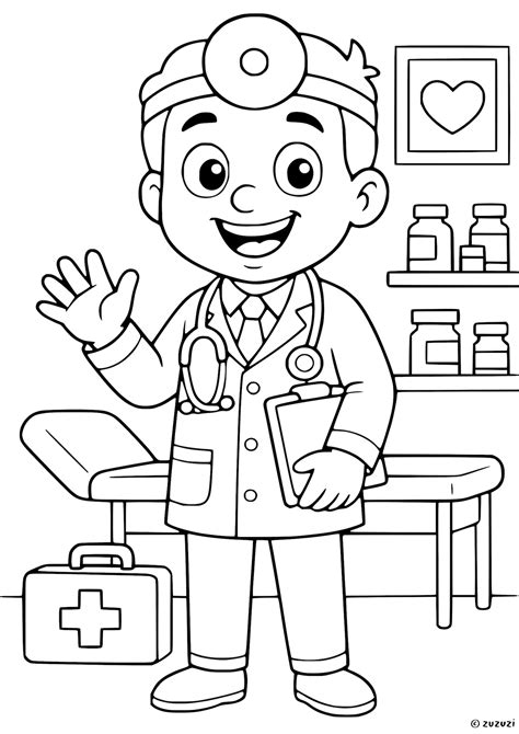 Coloring Page Of A Doctor