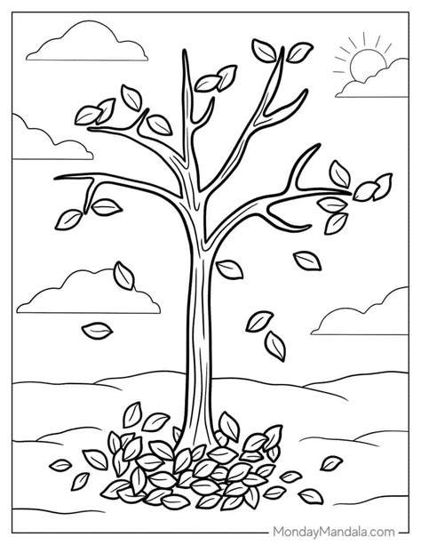 Coloring Page Of A Fall Tree