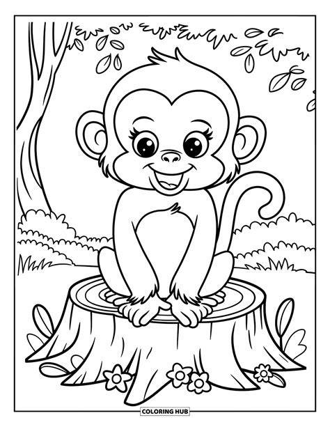 Coloring Page Of A Monkey