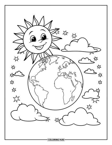 Coloring Page Of Earth
