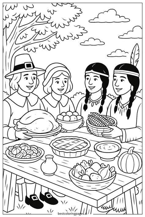 Coloring Page Of Pilgrims