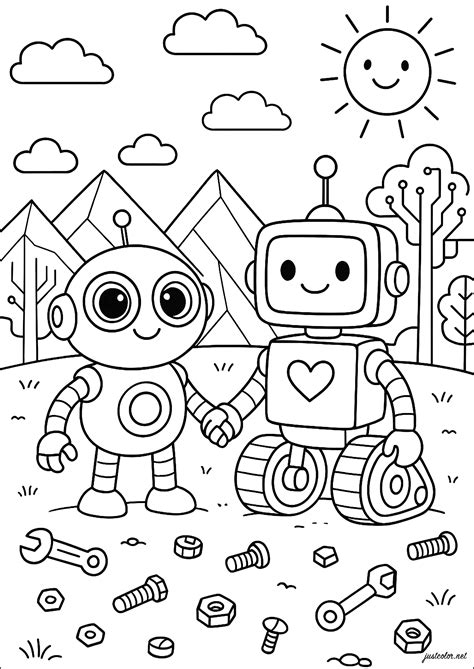 Coloring Page Robot
