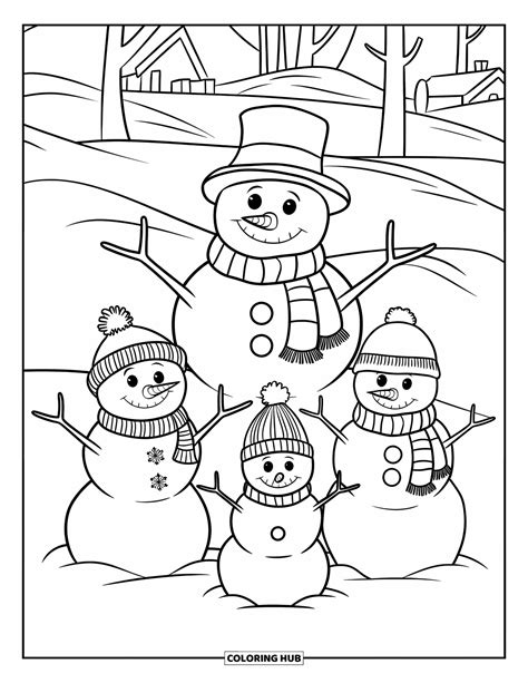 Coloring Page Snowman