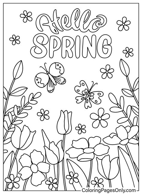 Coloring Page Spring