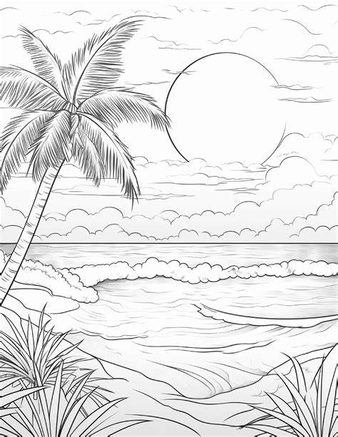 Coloring Page Sunset