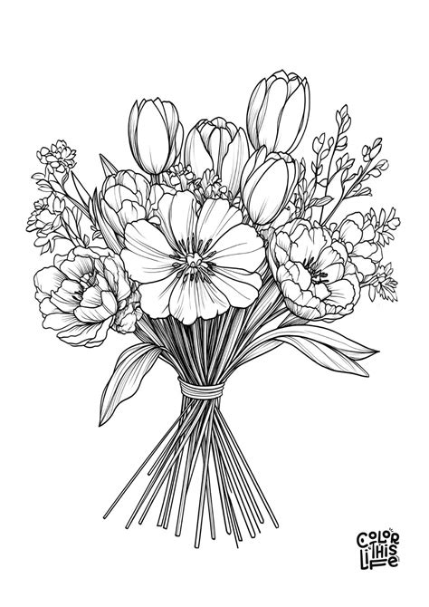 Coloring Pages Adults Flowers