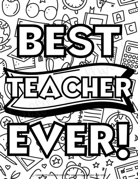 Coloring Pages Best Teacher
