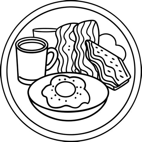 Coloring Pages Breakfast Food