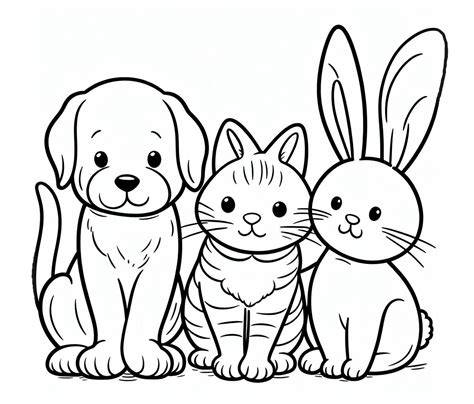 Coloring Pages Cat And Dog