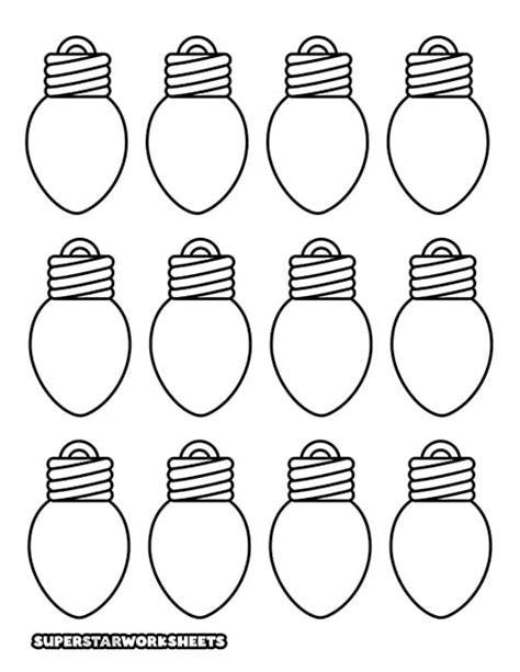 Coloring Pages Christmas Light Bulbs