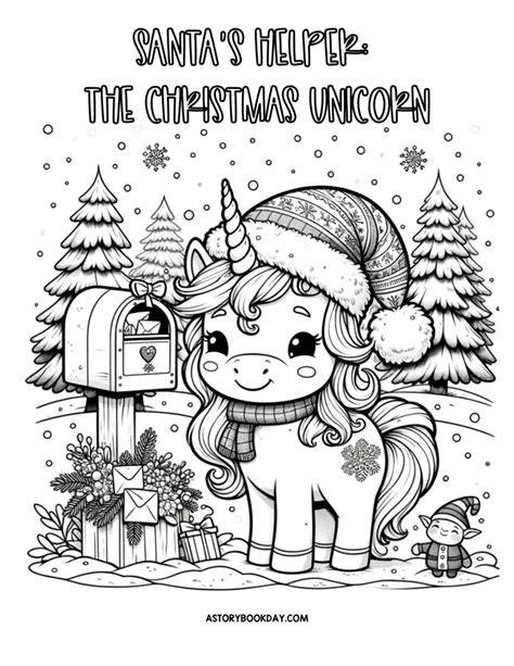 Coloring Pages Christmas Unicorn