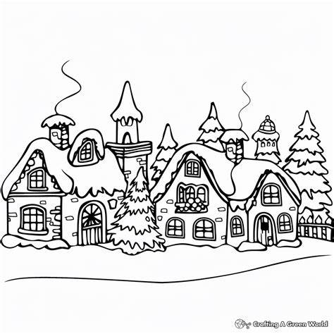 Coloring Pages Christmas Village