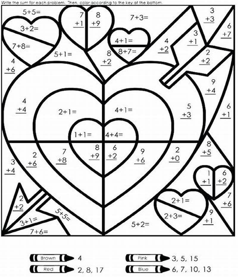 Coloring Pages Color By Number Math Add