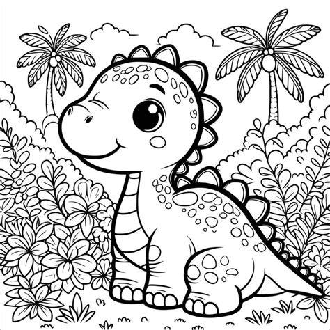 Coloring Pages Cute Dinosaurs