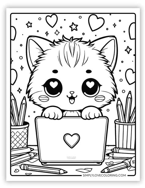 Coloring Pages Cute Kittens