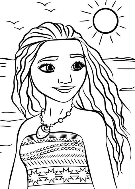 Coloring Pages Disney Princess Moana