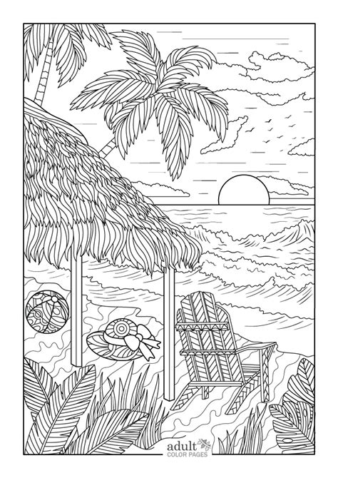 Coloring Pages For Adults Beach