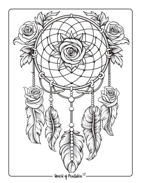 Coloring Pages For Adults Cute Dreamcatcher