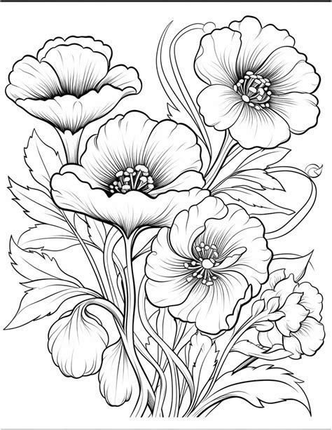 Coloring Pages For Adults Flowers