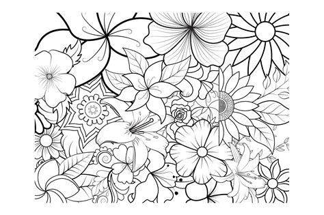 Coloring Pages For Adults Flowers Stars