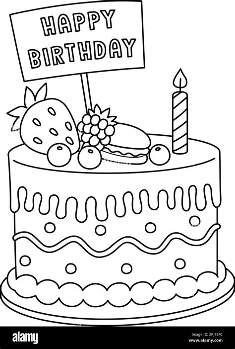 Coloring Pages For Birthday Cakes