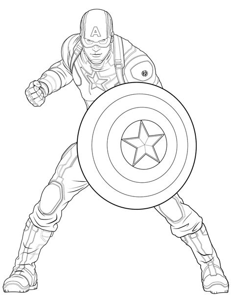 Coloring Pages For Children Captain America