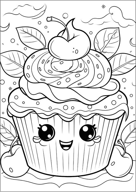 Coloring Pages For Kids Cupcakes