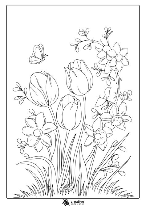 Coloring Pages For Kids Spring Flowers