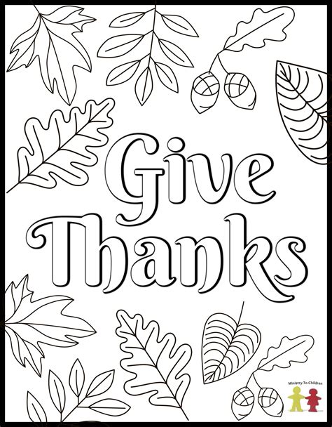 Coloring Pages For Thanks Giving