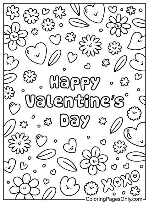 Coloring Pages For Valentines Day Cards
