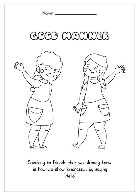 Coloring Pages Good Manners Worksheet