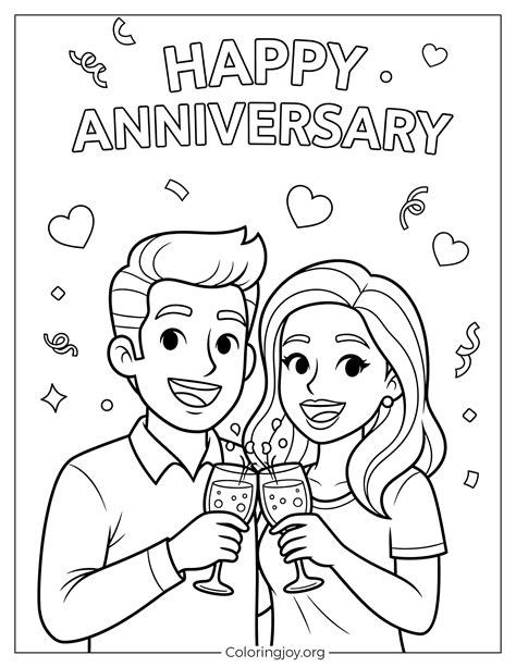 Coloring Pages Happy Anniversary