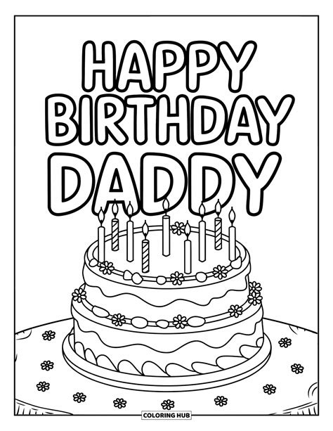 Coloring Pages Happy Birthday Daddy