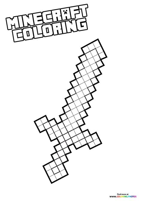 Coloring Pages Minecraft Sword