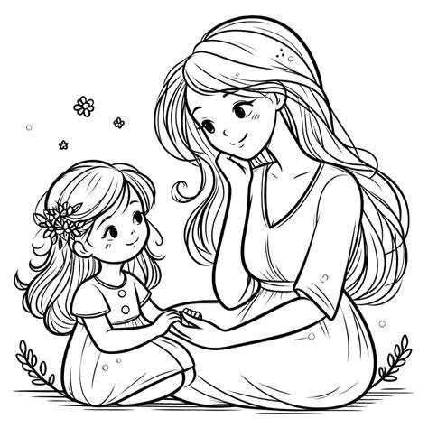 Coloring Pages Mother And Daughter