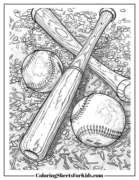 Coloring Pages Of Baseball Bats