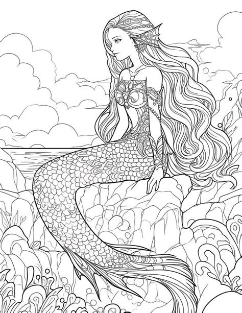 Coloring Pages Of Beautiful Mermaids