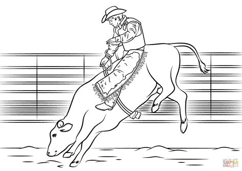 Coloring Pages Of Bull Riding