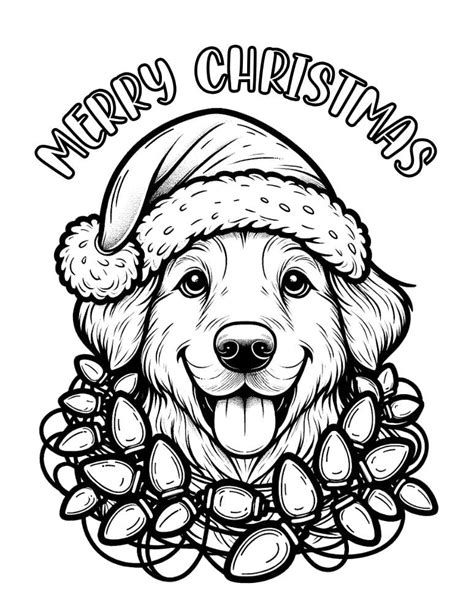 Coloring Pages Of Christmas Dogs