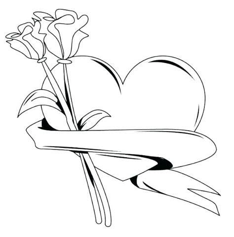 Coloring Pages Of Roses And Hearts